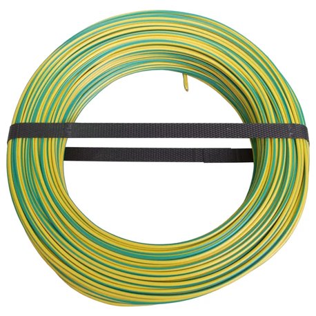 Câble électrique rigide H07VU 2,5 mm² 100 m Vert-Jaune HO7VU2,5VJC100 Câble électrique rigide H07VU 2,5 mm² 100 m Vert-Jaune HO7VU2,5VJC100