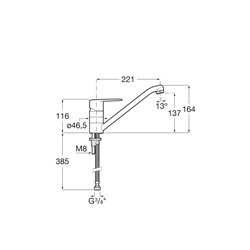 Mitigeur cuisine Victoria Plus H 164 mm Chromé Bec en L