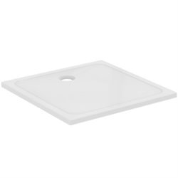 Receveur de douche carré en grès fin 80 x 80 cm Okyris+ blanc à encastrer ou à poser 