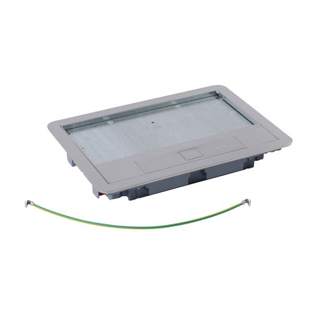 Couvercle métal revêtement inox pour boite de sol version standard 8 modules ou 12 modules 088003