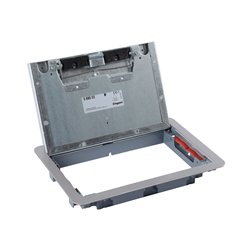 Couvercle métal revêtement inox pour boite de sol version standard 8 modules ou 12 modules 088003