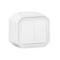 Commande double interrupteur ou poussoir Plexo IP55 IK08 blanc 069755L
