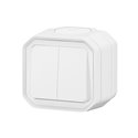 Commande double interrupteur ou poussoir Plexo IP55 IK08 blanc 069755L