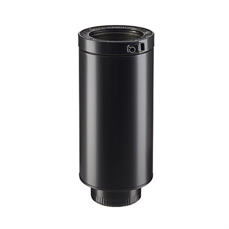 Elément droit Therminox EDP150TZ-130EM/9019 Version TZ Finition plafond Ø 150 mm Noir