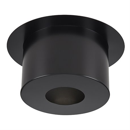 Plaque de finition FPH220I/G/180/9019 Inox Galva ronde 22 cm Ø 180 mm Noir