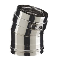 Coude PGI EC15100PGI 15° Ø 80/130 Inox avec collier de jonction