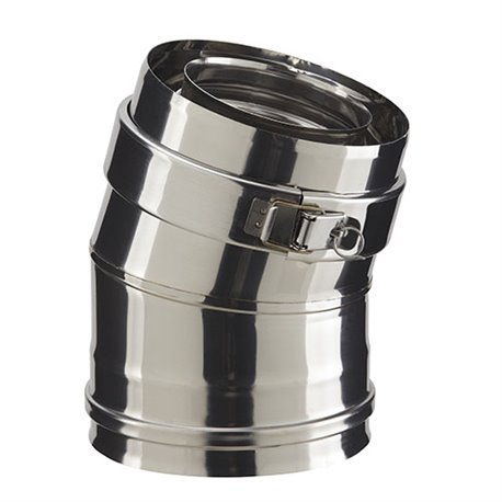 Coude PGI EC15100PGI 15° Ø 80/130 Inox avec collier de jonction