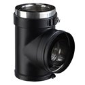 Té TEP80/130PGI/9030 PGI piquage réduit Ø 80/130 mm Noir