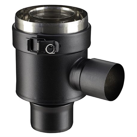 Elément droit PGI EDPAH80/130PGI/9030 Prise d'air horizontale Ø 80-130 mm Noir