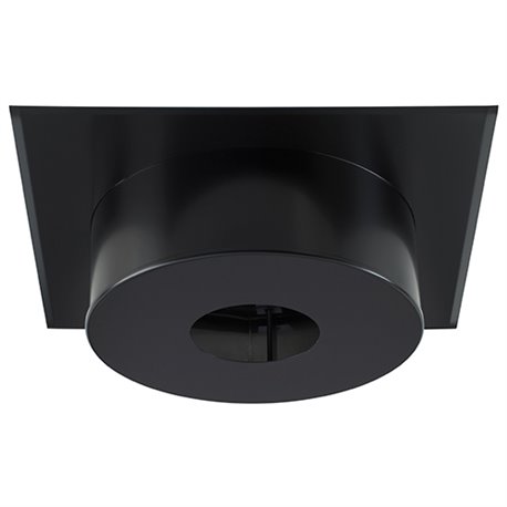 Plaque de finition FPCH220I/G/180/9019 Inox Galva carrée 22 cm Ø 180 mm Noir