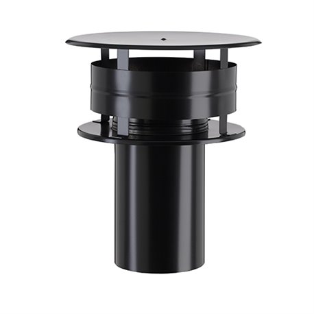 Chapeau de toiture aspirateur Ø180 mm noir mat