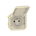 Prise de courant 2P+T étanche Plexo 16A 250V IP55 IK08 avec enjoliveur sable 069828L