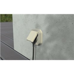Prise de courant 2P+T étanche Plexo 16A 250V IP55 IK08 avec enjoliveur sable 069828L