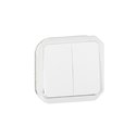 Commande double interrupteur ou poussoir Plexo composable blanc 069625L