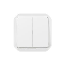Commande double interrupteur ou poussoir Plexo composable blanc 069625L