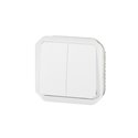Commande double interrupteur ou poussoir Plexo composable blanc 069625L