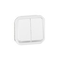 Lot de 5 commandes doubles interrupteurs ou poussoirs lumineux Plexo composable blanc 069626L