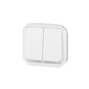 Lot de 5 commandes doubles interrupteurs ou poussoirs lumineux Plexo composable blanc 069626L