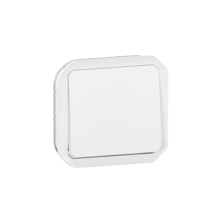 Poussoir NO Plexo composable 10A IP55 IK08 avec enjoliveur blanc 069630L