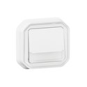 Poussoir NO-NF lumineux porte-étiquette Plexo complet encastré blanc 069864L
