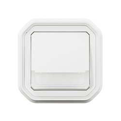 Poussoir NO-NF lumineux porte-étiquette Plexo complet encastré blanc 069864L