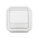 Poussoir NO-NF lumineux porte-étiquette Plexo complet encastré blanc 069864L