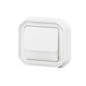 Poussoir NO-NF lumineux porte-étiquette Plexo complet encastré blanc 069864L