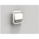 Poussoir NO-NF lumineux porte-étiquette Plexo complet encastré blanc 069864L