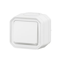 Poussoir NO lumineux Plexo complet saillie blanc 069762L