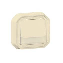 Lot de 5 poussoirs NO-NF lumineux porte-étiquette Plexo complet encastré sable 069829L