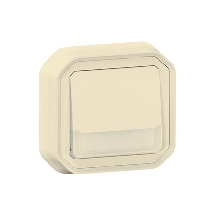 Lot de 5 poussoirs NO-NF lumineux porte-étiquette Plexo complet encastré sable 069829L