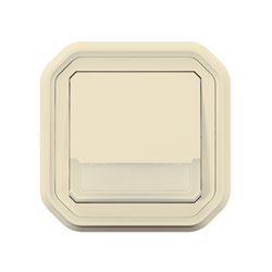 Lot de 5 poussoirs NO-NF lumineux porte-étiquette Plexo complet encastré sable 069829L