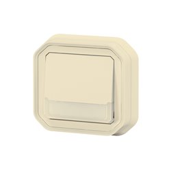 Lot de 5 poussoirs NO-NF lumineux porte-étiquette Plexo complet encastré sable 069829L