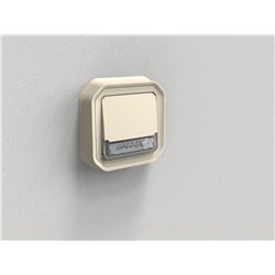Lot de 5 poussoirs NO-NF lumineux porte-étiquette Plexo complet encastré sable 069829L