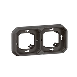 Support plaque encastré 2 postes montage horizontal/vertical Plexo anthracite 069607L