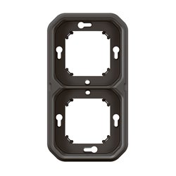 Support plaque encastré 2 postes montage horizontal/vertical Plexo anthracite 069607L