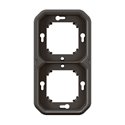 Support plaque encastré 2 postes montage horizontal/vertical Plexo anthracite 069607L