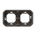 Support plaque encastré 2 postes montage horizontal/vertical Plexo anthracite 069607L