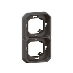Support plaque encastré 2 postes montage horizontal/vertical Plexo anthracite 069607L