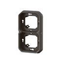 Support plaque encastré 2 postes montage horizontal/vertical Plexo anthracite 069607L