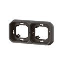 Support plaque encastré 2 postes montage horizontal/vertical Plexo anthracite 069607L
