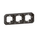 Support plaque encastré 3 postes montage horizontal/vertical Plexo anthracite 069608L