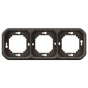 Support plaque encastré 3 postes montage horizontal/vertical Plexo anthracite 069608L