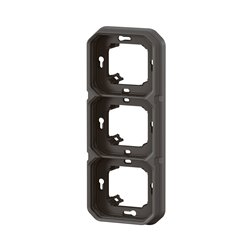Support plaque encastré 3 postes montage horizontal/vertical Plexo anthracite 069608L
