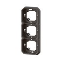 Support plaque encastré 3 postes montage horizontal/vertical Plexo anthracite 069608L