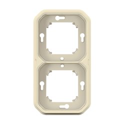 Support plaque encastré 2 postes montage horizontal/vertical Plexo sable 069853L
