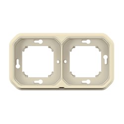Support plaque encastré 2 postes montage horizontal/vertical Plexo sable 069853L
