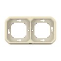 Support plaque encastré 2 postes montage horizontal/vertical Plexo sable 069853L