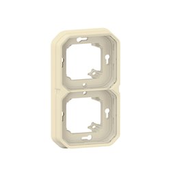 Support plaque encastré 2 postes montage horizontal/vertical Plexo sable 069853L