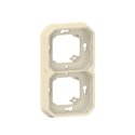 Support plaque encastré 2 postes montage horizontal/vertical Plexo sable 069853L